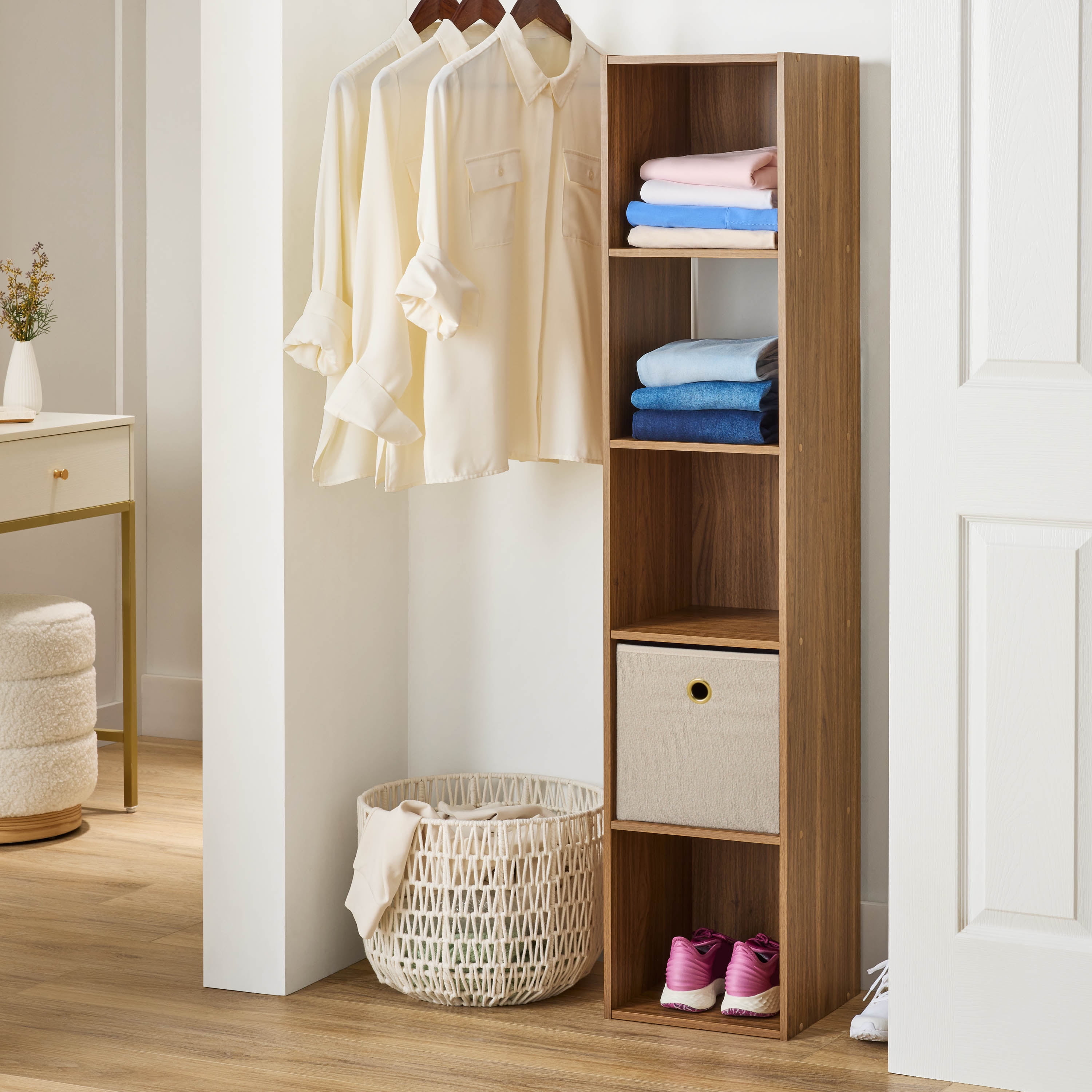 Mainstays 5 Cube Vertical Storage Organizer, Warm Walnut - Walmart.com