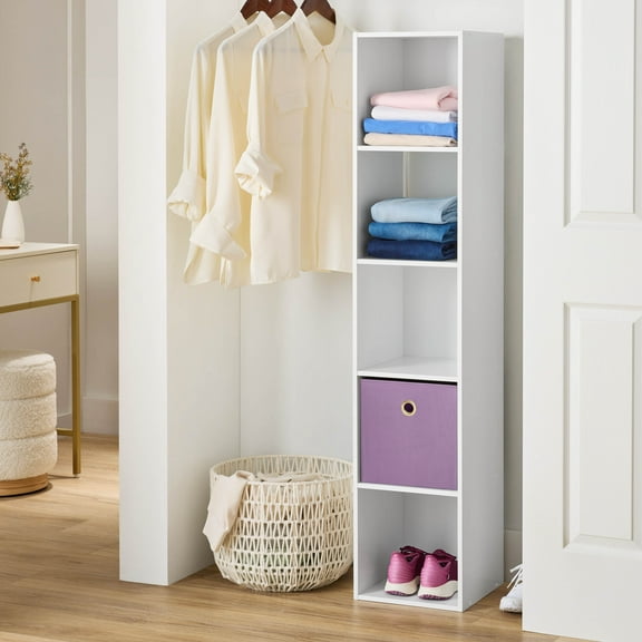 Mainstays 5 Cube Vertical Storage Organizer, White