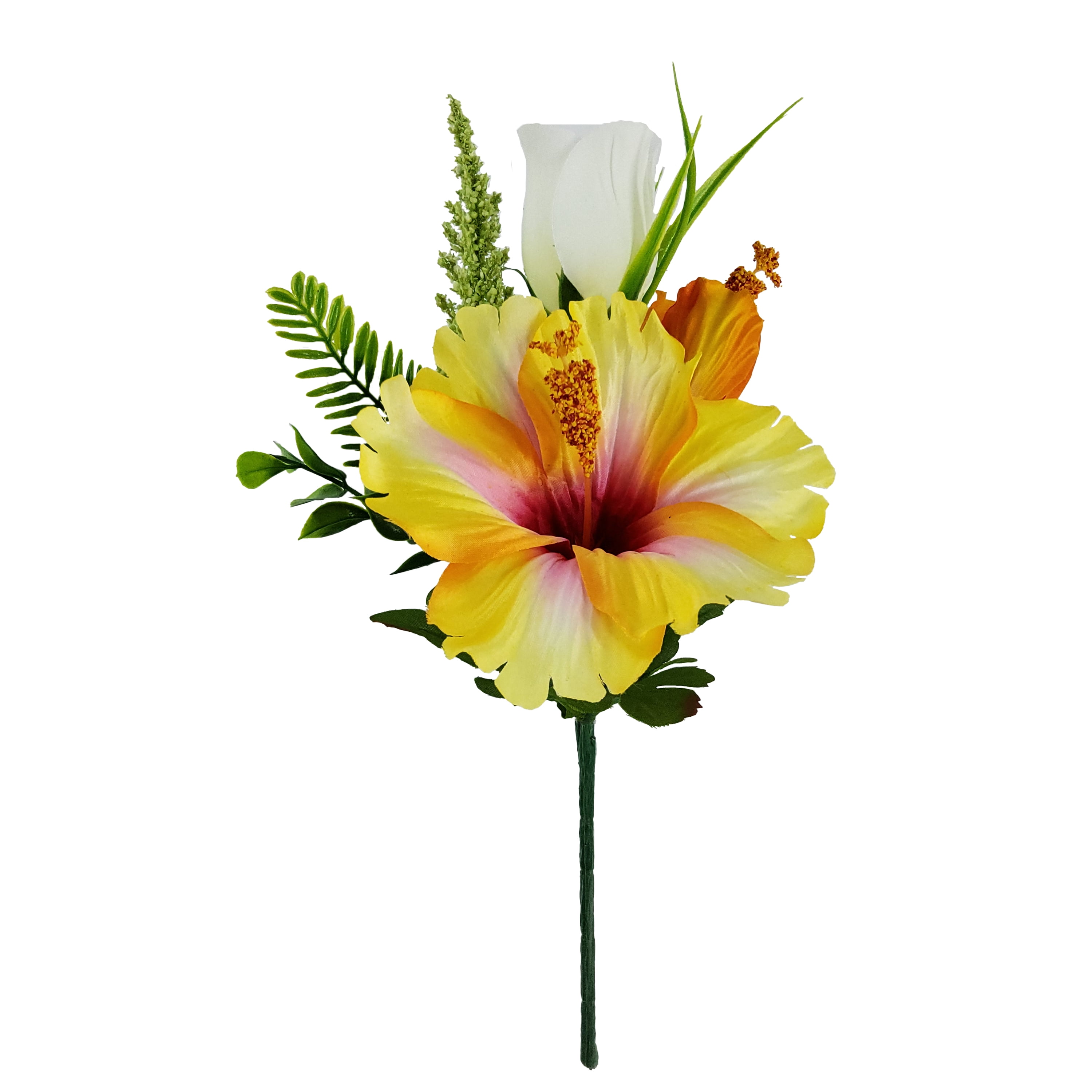 Mainstays 11.5 inches Indoor Artificial Hibiscus Mix Pick, Yellow Color.