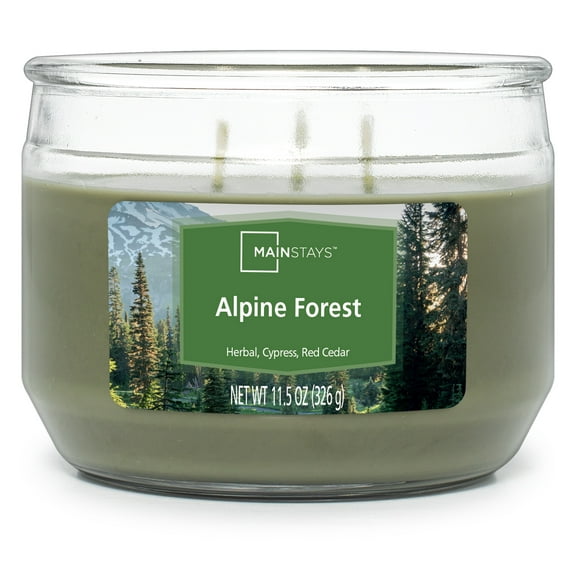 Mainstays Alpine Forest, 3-Wick Jar Candle, 11.5oz