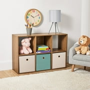 Mainstays 6-Cube Storage Organizer Bookcase, Warm Walnut