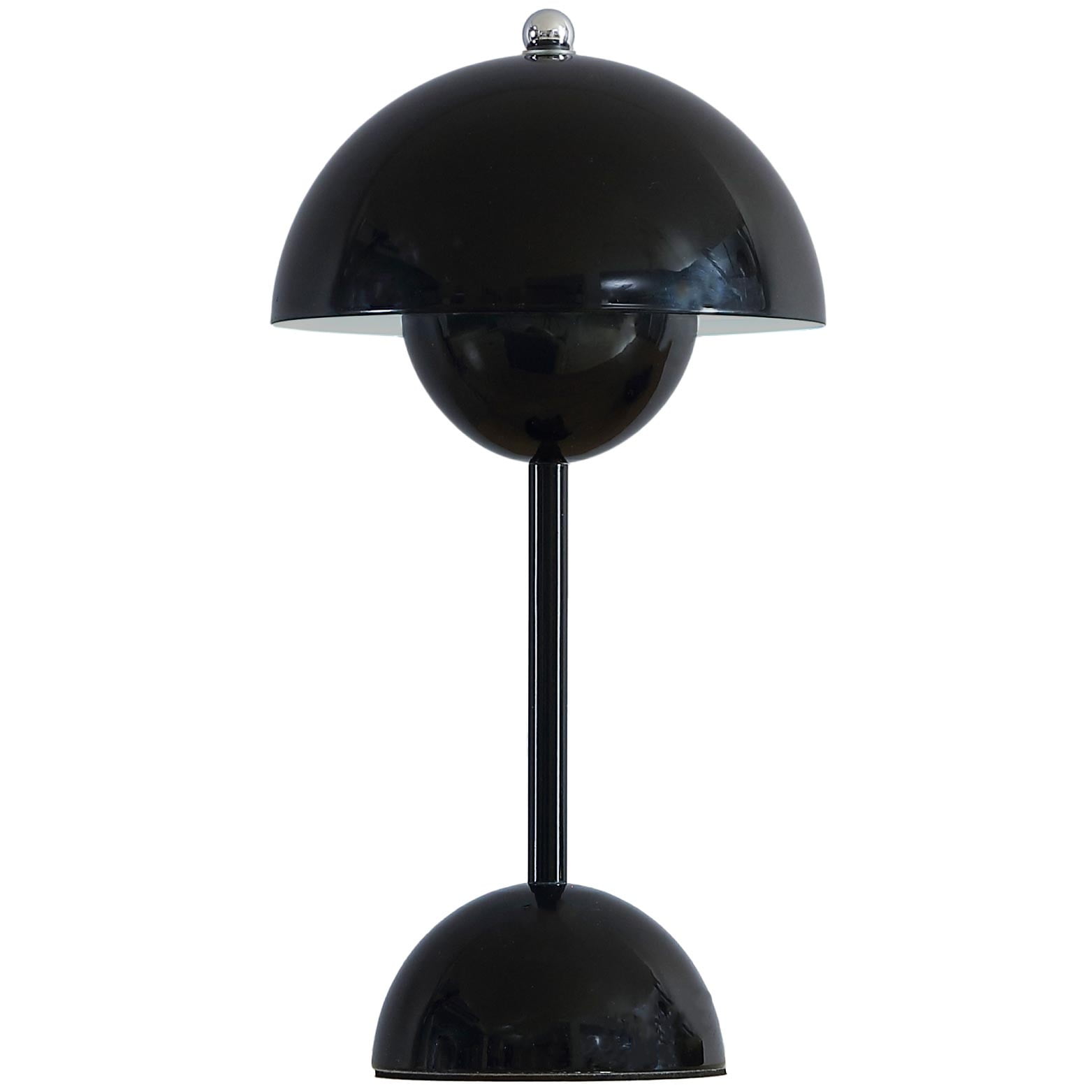 Mainstays Rechargeable 12" Black LED flowerpot Portable Metal Table Lamp, Cordless Dimmable Desk Lamp