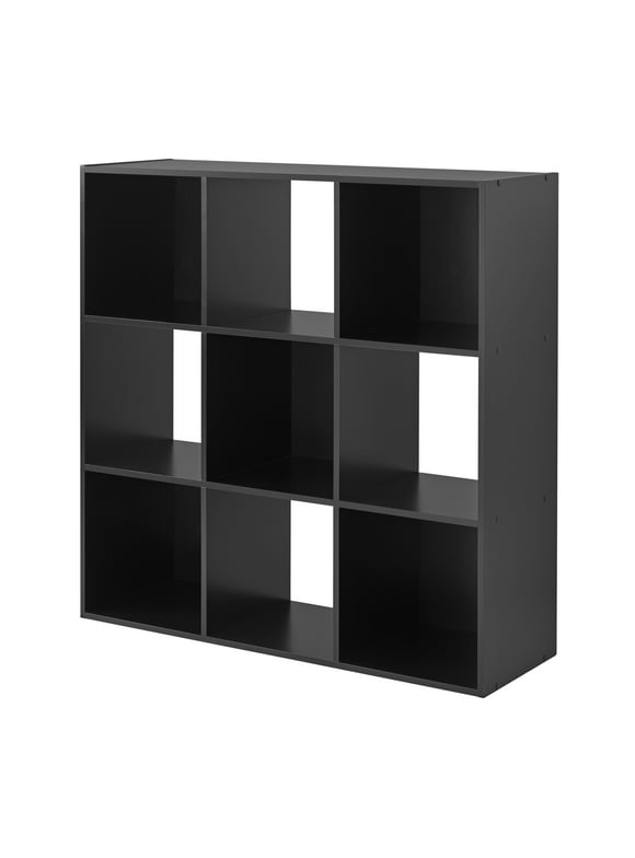 Mainstays 11" 9-Cube Storage Organizer, Black