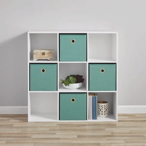 Mainstays 9-Cube Storage Organizer Bookcase, White