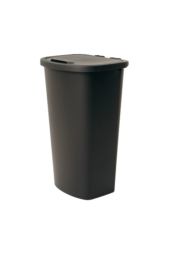 Kitchen Trash Can, 11 Gallon Plastic Garbage Bin with Lift Top Lid, Black