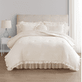 thumbnail image 1 of Mainstays All in One Reversible Comforter and Sheet set- 11 Piece, Queen, Cream Ruffle, 1 of 15