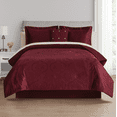 thumbnail image 1 of Mainstays 11-Piece Bed in a Bag Comforter Set with Sheets, Red Velvet, King, 1 of 14