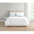thumbnail image 1 of Mainstays All in One Reversible Comforter and Sheet Set- 11 Piece, Full, White and Blue Ruffle, 1 of 13