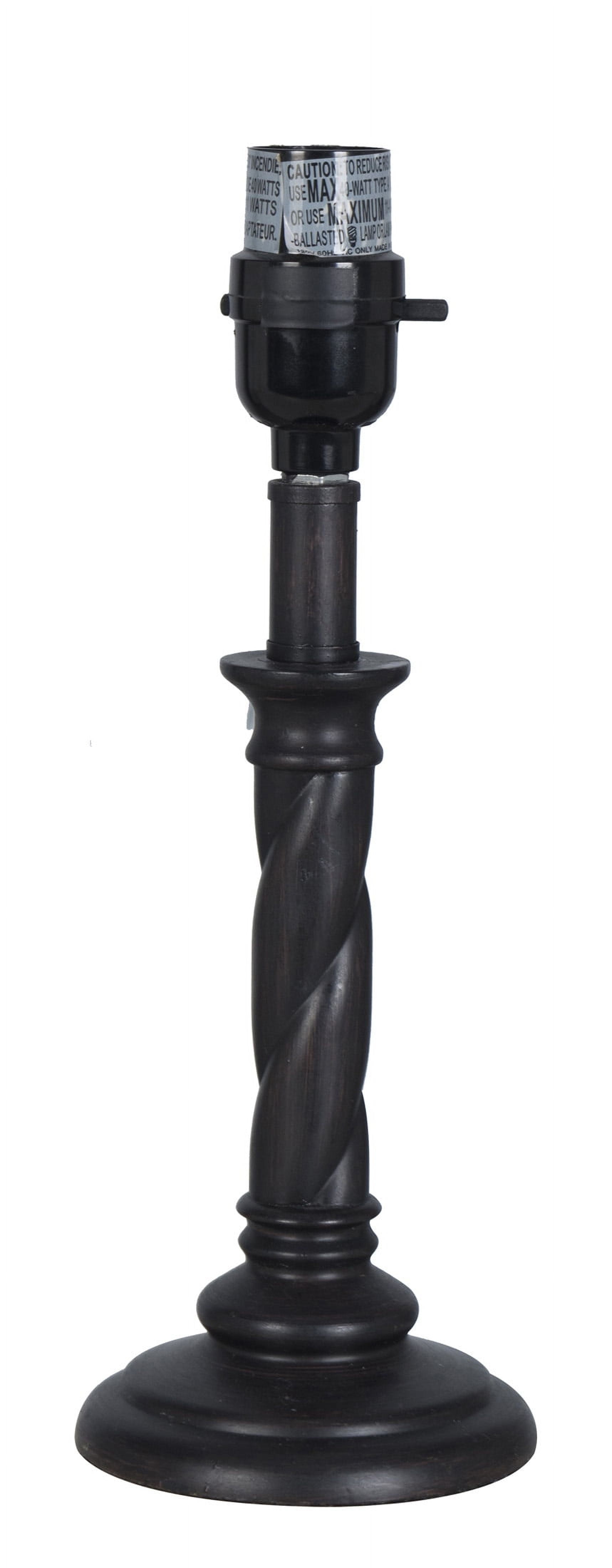 Mainstays 11 in Twist Accent Lamp Base, Two-Toned Wood Look Finish