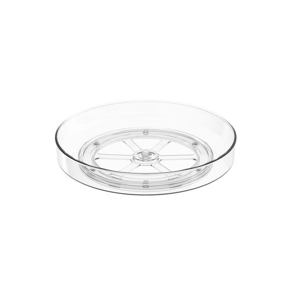 Mainstays 11 in Clear Low Turntable Lazy Susan for Kitchen Organization