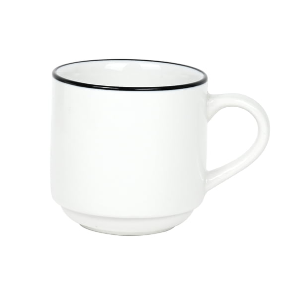 Mainstays 11 oz Black Rim Ceramic Mug for Coffee or Tea