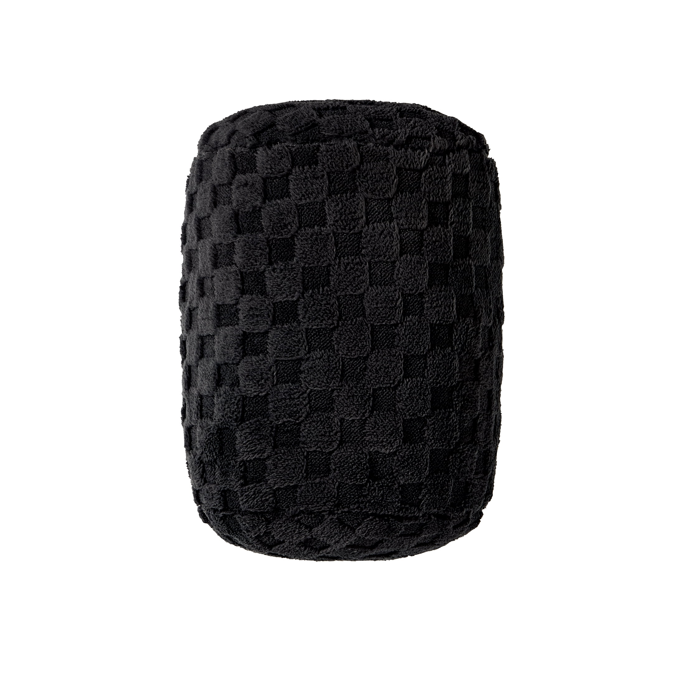 Mainstays 11" x 10" Black Sherpa Check Bolster Decorative Pillow