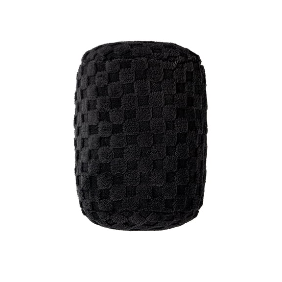 Mainstays 11" x 10" Black Sherpa Check Bolster Decorative Pillow