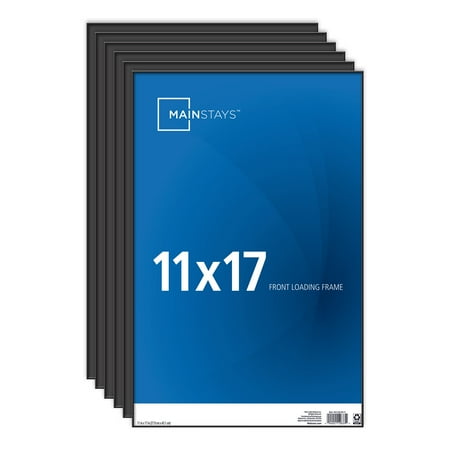 Mainstays 69662 11"x 17" Black Format Wall Picture Frame, Set of 6