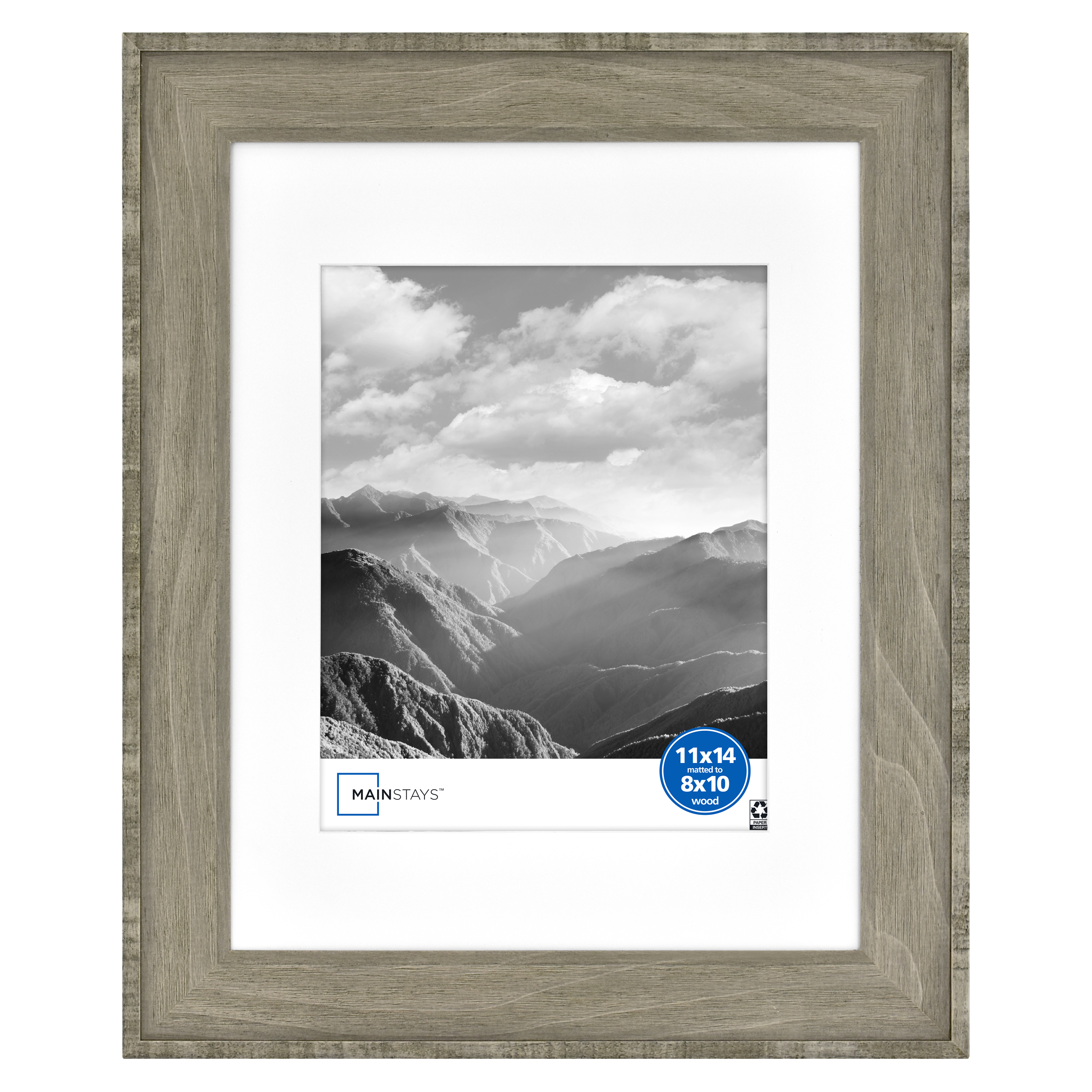 Mainstays 11"x14" matted to 8"x10" Rustic Wood Gallery Picture Wall Frame - image 1 of 6