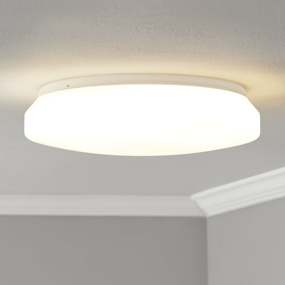 Mainstays 11in 1100lm White Slim Integrated LED Flush Mount Lights 3 Selectable CCT