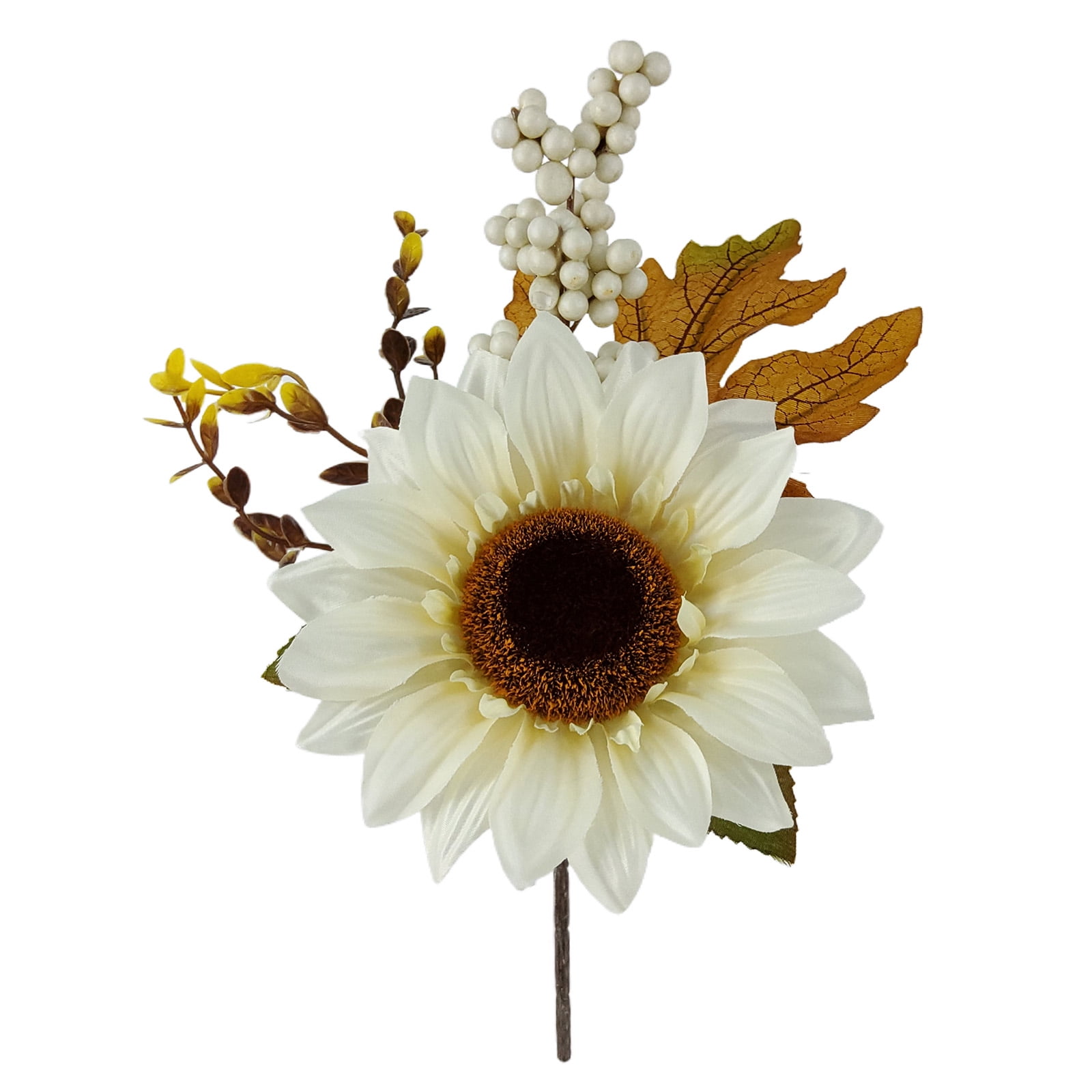 Mainstays 11in Indoor Artificial Cream Sunflower Berry Pick