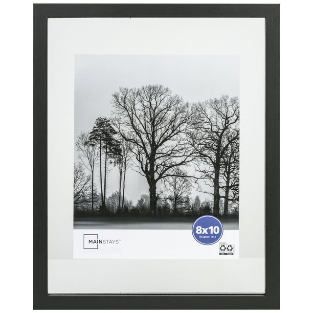 Mainstays 11x14 Float to 8x10 Linear Float Black Picture Frame