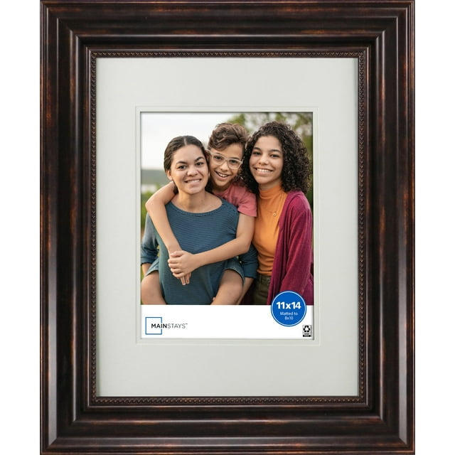 Mainstays 11x14 Matted to 8x10 Bronze Trudo Picture Frame