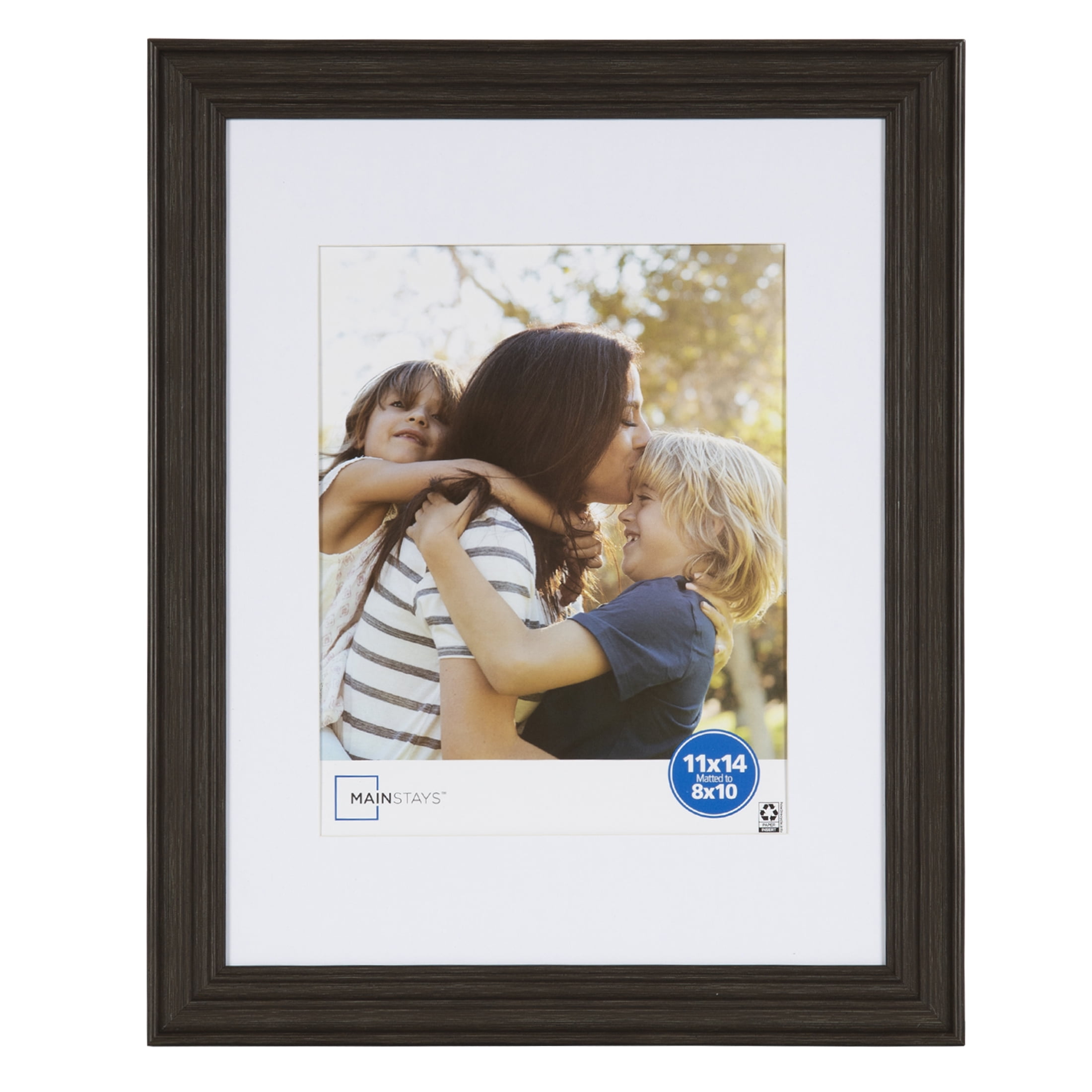 Mainstays 11x14 Matted to 8x10 Gray Decorative Wall Picture Frames, Set