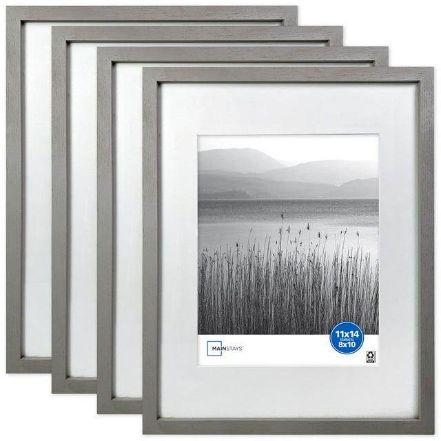 Mainstays 11x14 Matted to 8x10 Linear Gallery Wall Picture Frame, Set