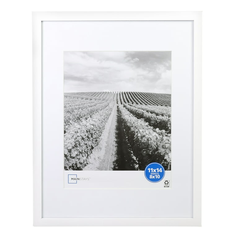 Mainstays 11x14 Matted to 8x10 Linear Gallery Wall Picture Frame, White