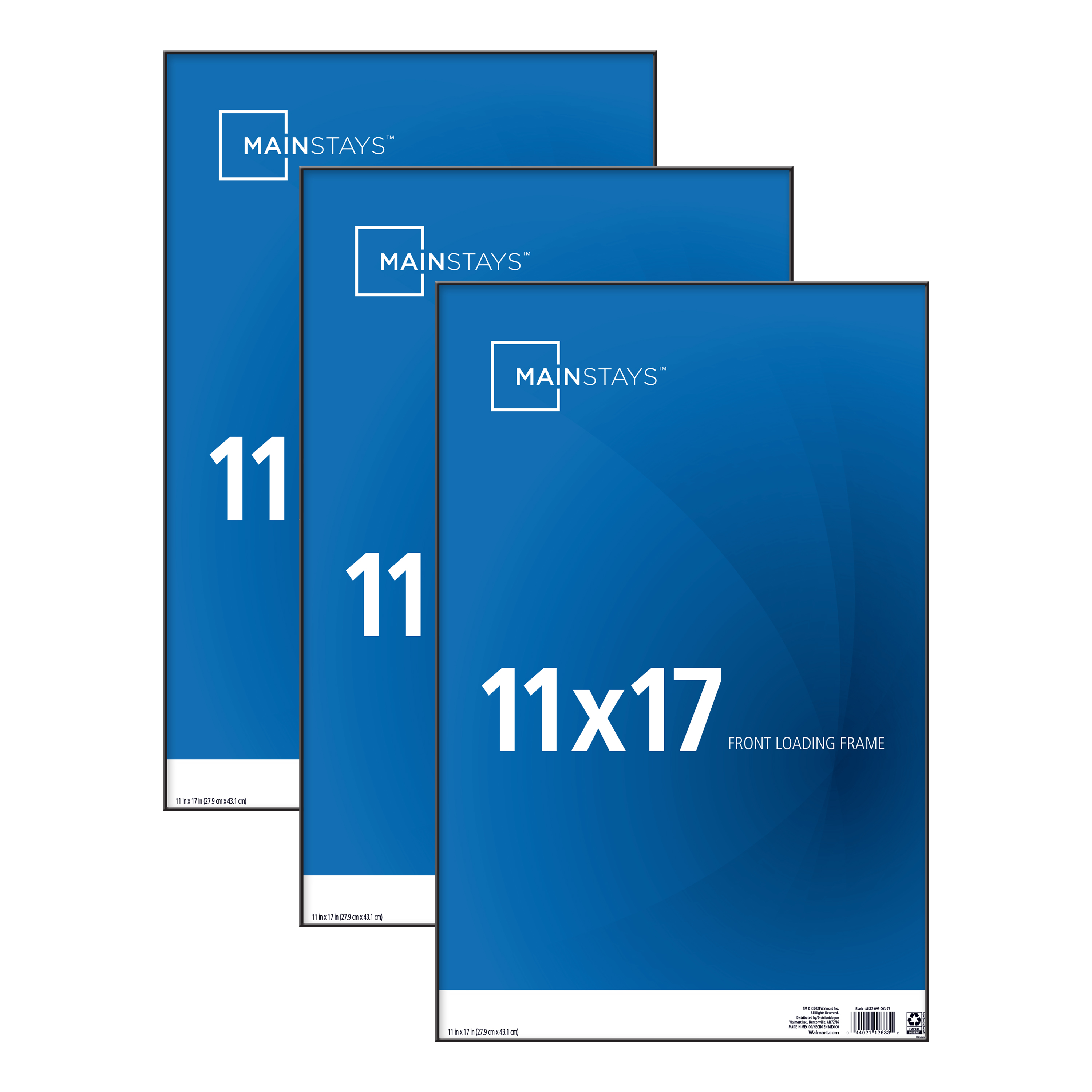 Mainstays 11x17 Front Loading Picture Frame Set Of 3 Walmart