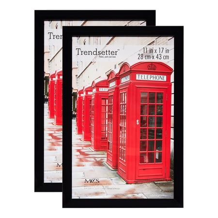 Mainstays 11x17 Rounded Black Poster Picture Frames, Set of 2