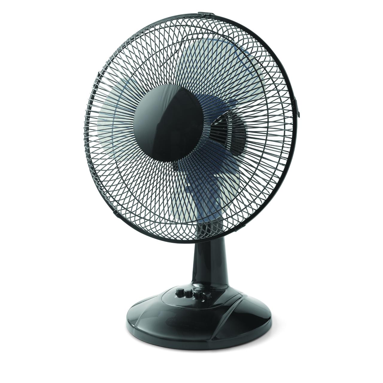 Mainstays 12" 3-Speed Oscillating Table Fan, FT30-8MBB, New, Black - image 1 of 9