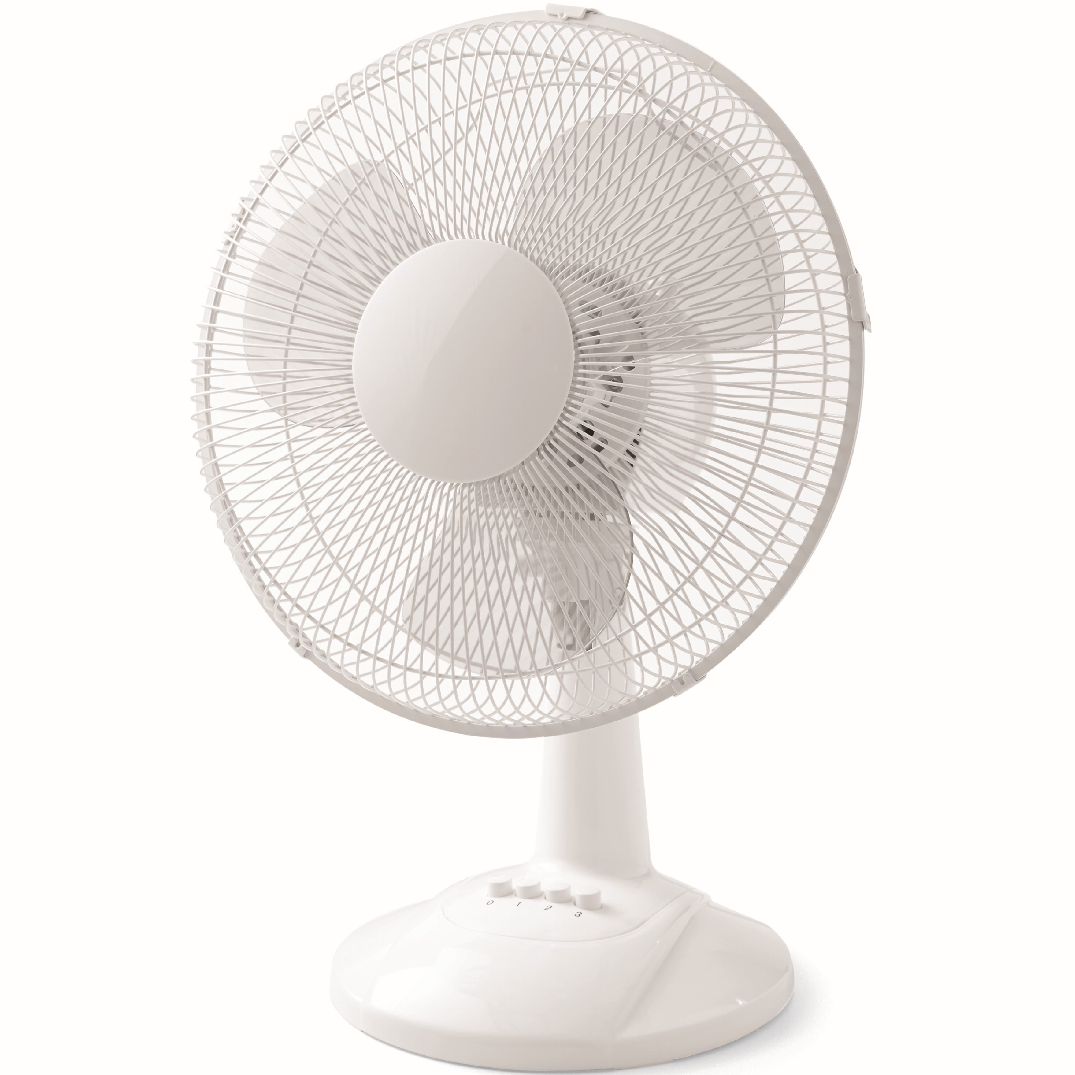 Mainstays 12" 3-Speed Oscillating Table Fan, FT30-8MBW, New, White