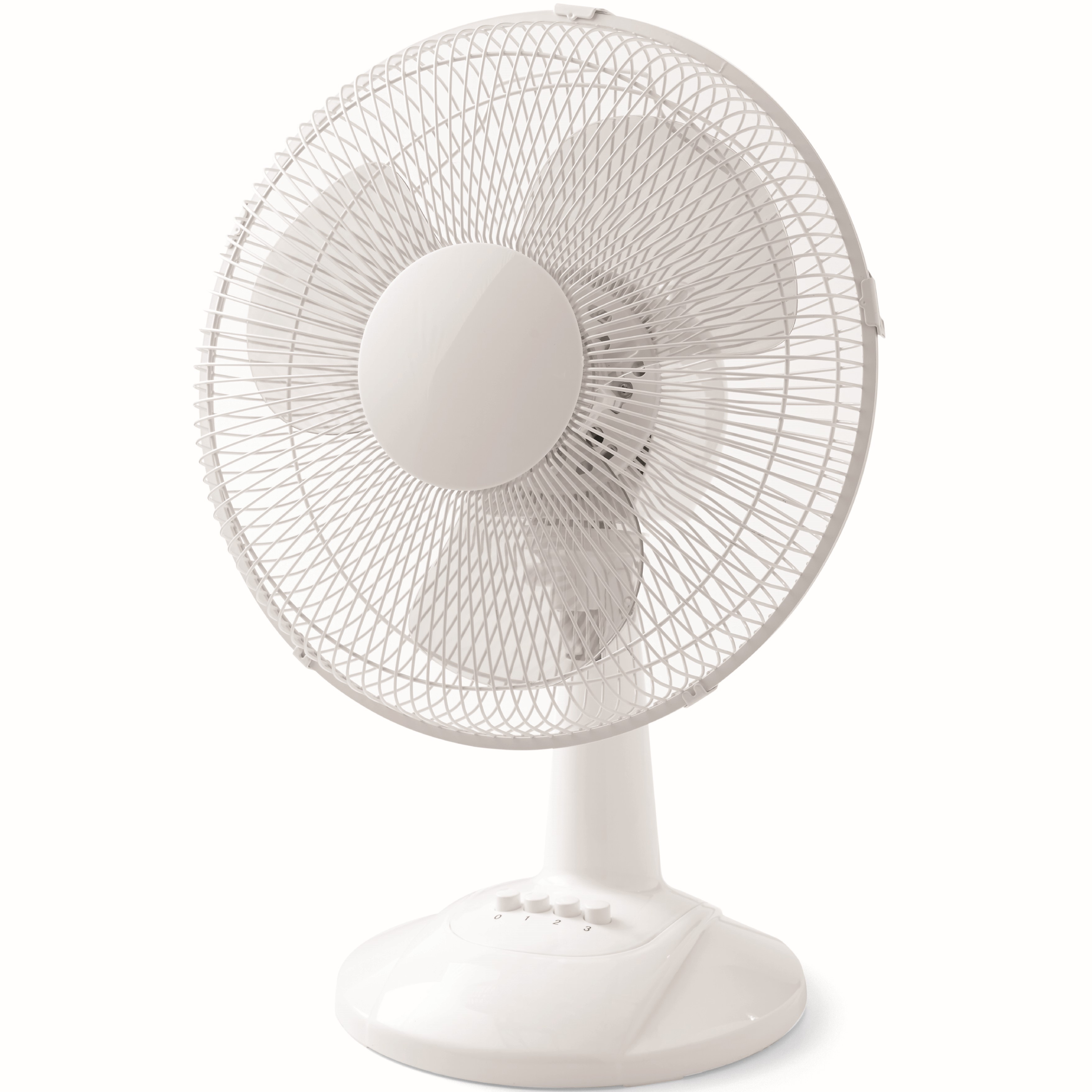 Mainstays 12" 3-Speed Oscillating Table Fan, FT30-8MBW, New, White - image 1 of 8