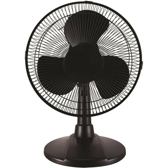 Mainstays 12" 3-Speed Oscillating Table Fan, New, FT30-13PB, Black