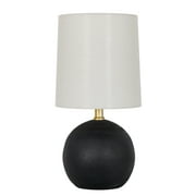 Mainstays 12.5  Mini Black Wood Ball Table Lamp with White Fabric Shade