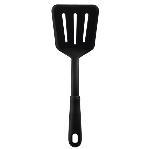 Mainstays 12.5-inch Nylon Slotted Turner with Comfort Grip Handle, Black