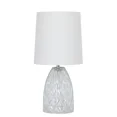 thumbnail image 1 of Mainstays 12.75”  Mini Clear Glass Table Lamp with White Shade, 1 of 5