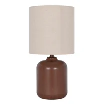 Mainstays 12.75” Traditional Faux Wood Table Lamp with Oatmeal Linen Shade