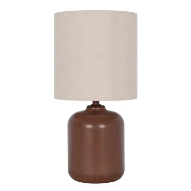 Mainstays 12.75” Traditional Faux Wood Table Lamp with Oatmeal Linen Shade