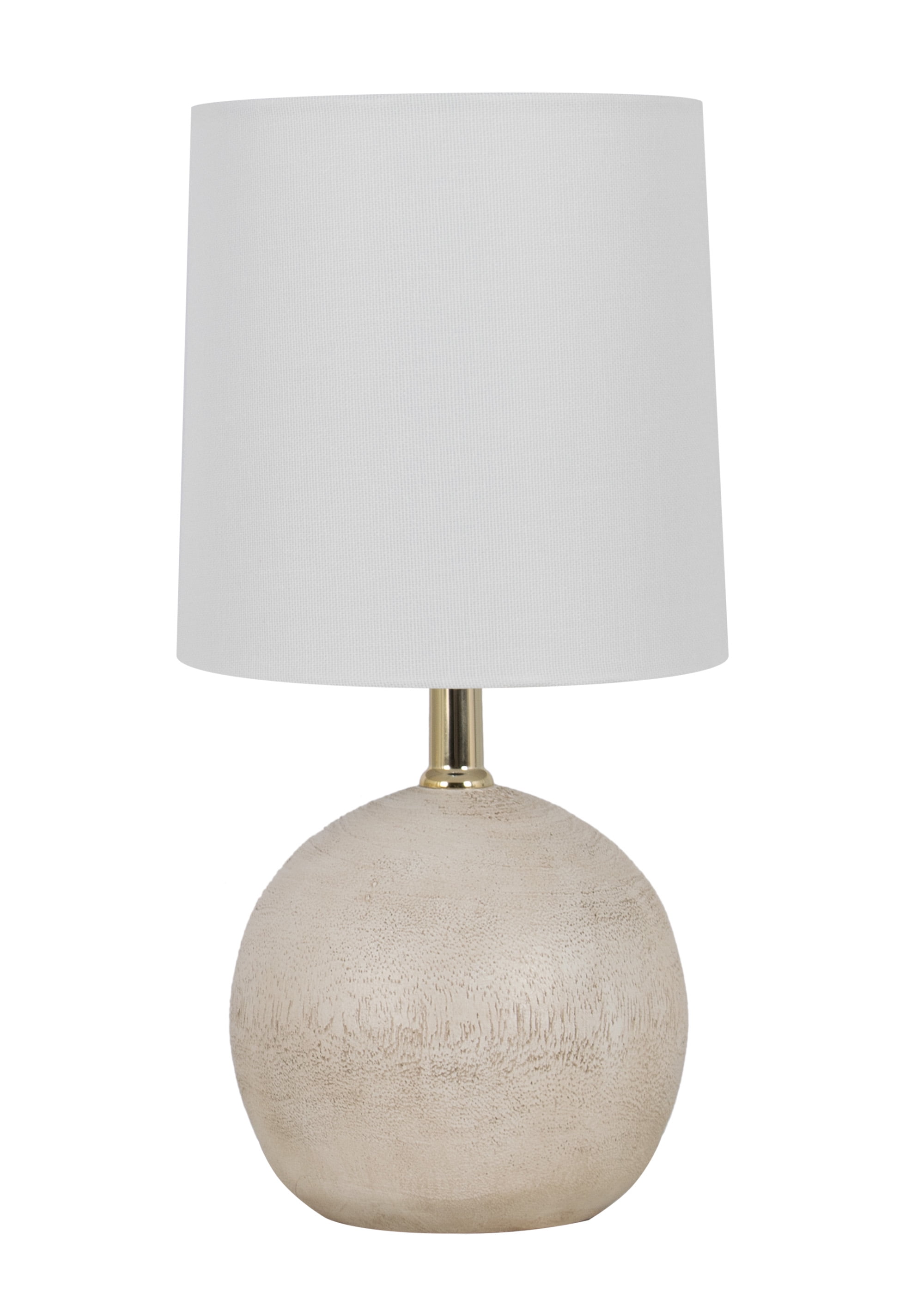Mainstays 12.75 inch White Ball Table Lamp with Linen Shade for