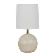 Mainstays 12.75 Inch White Ball Table Lamp with White Linen Shade