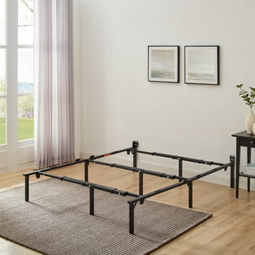 Mainstays 12" Adjustable Twin-King Metal Bed Frame, Black, Box Spring Required