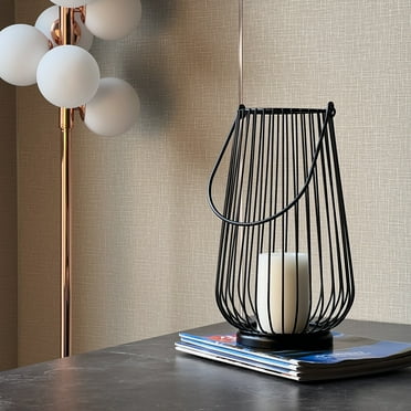 Mainstays Black Metal Wire Candleholder Lantern, 12", Large