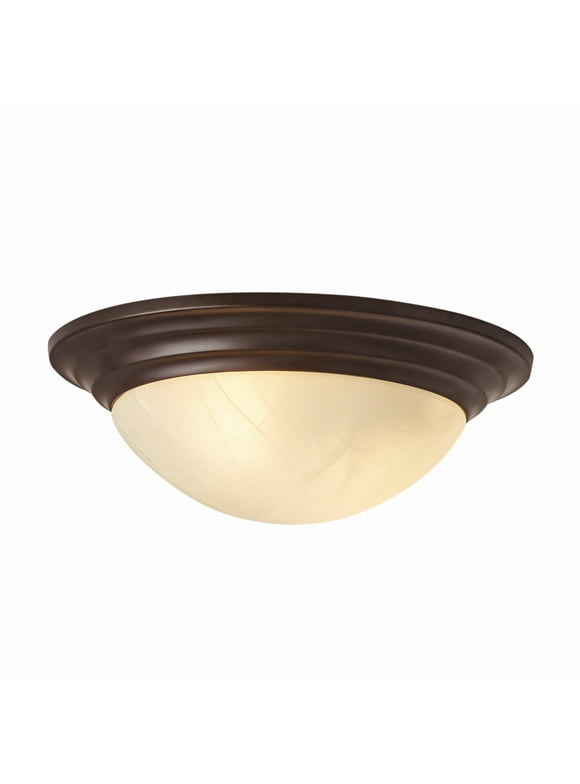 Mainstays 12" Classic Flush Mount Ceiling Light, Bronze Finish Frosted Glass Shade, Bulb Not Included