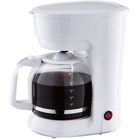 Mainstays 12 Cup Coffee Maker, 1.8  Liter Capacity, White, New Condition, Medium Roast Type