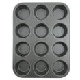 thumbnail image 1 of Mainstays 12-Cup Nonstick Muffin Pan, Cupcake Pan, 2.9" Diameter Cup, Gray, 1 Count, 1 of 9