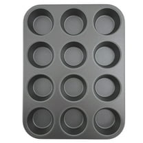 Mainstays 12-Cup Nonstick Muffin Pan, Cupcake Pan, 2.9" Diameter Cup, Gray, 1 Count