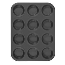 Mainstays 12-Cup Nonstick Muffin Pan, Cupcake Pan, 2.9" Diameter Cup, Gray