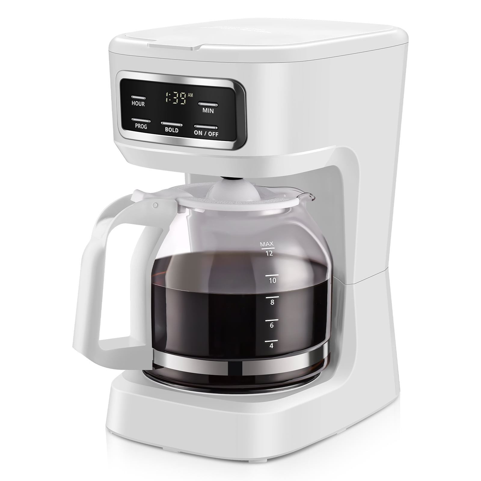 Mainstays White Finish 12-Cup Programmable Coffee Maker