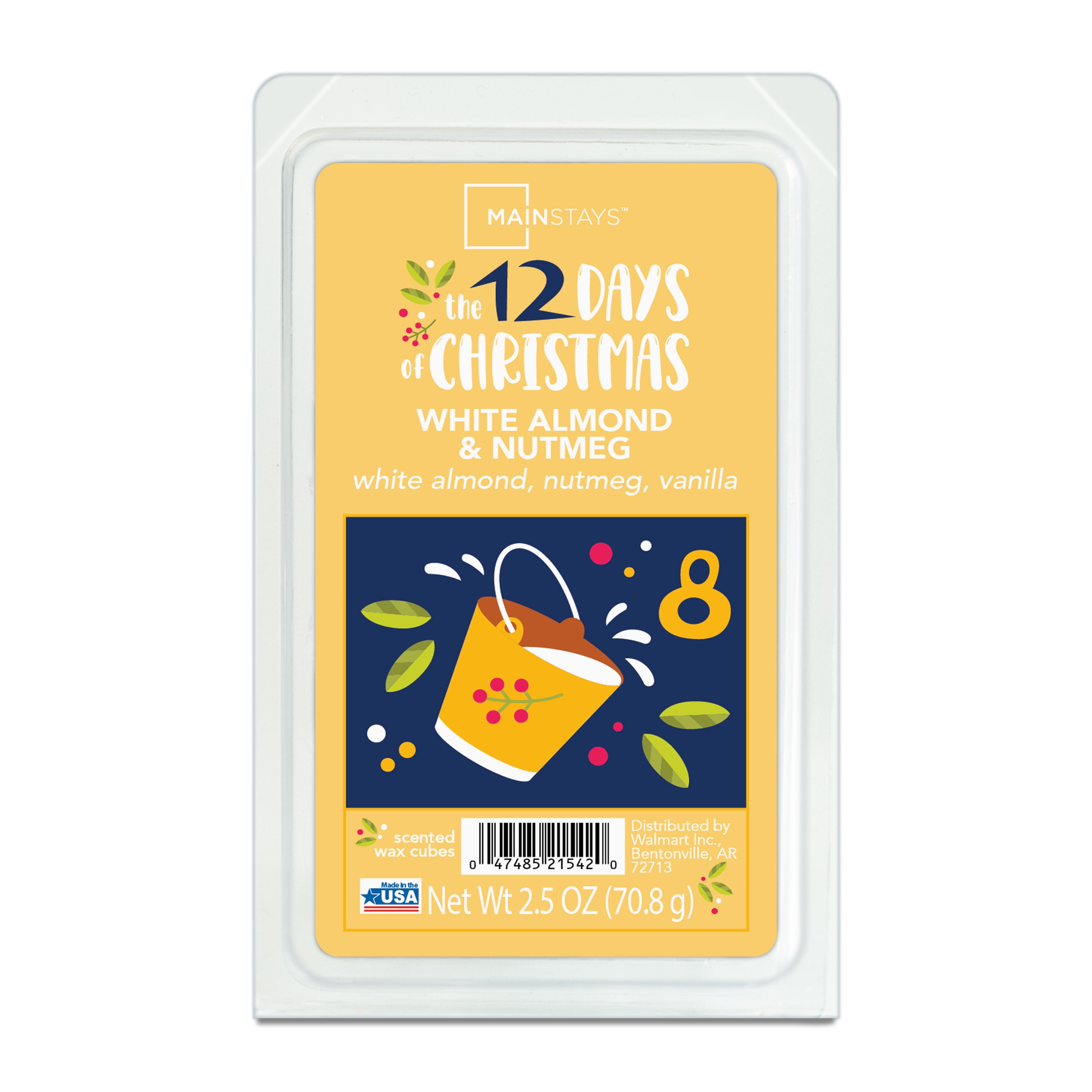Mainstays 12 Days Of Christmas White Almond & Nutmeg Wax Melts