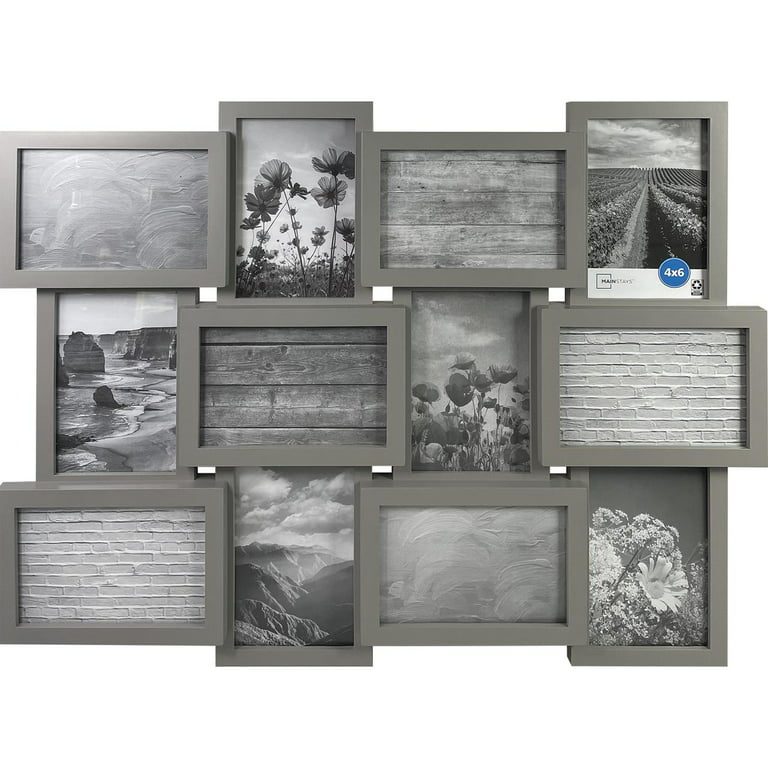 Collage Picture Frames  3 Opening 4x6 Black Wood Frame