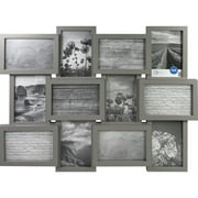 Mainstays 12-Opening 4x6 Linear Grey Collage Picture Frame (Holds 12 - 4x6 inch Photos)
